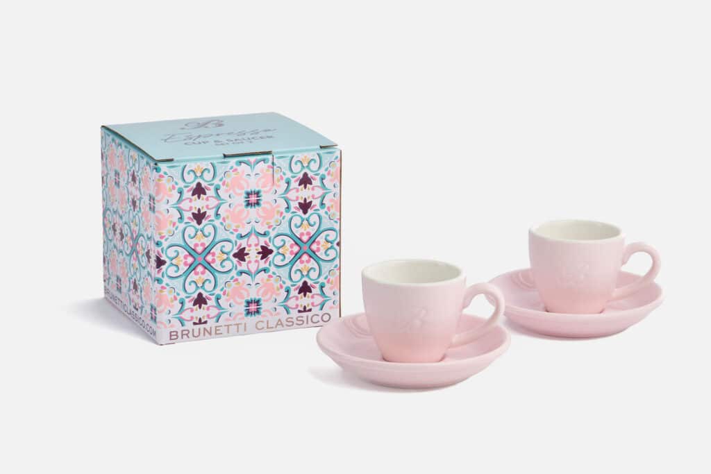 Brunetti Classico 2-Pack Espresso Cup and Saucer Set