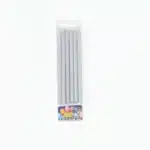 Long Pearl Silver Candles - Pack of 12 +$8.90
